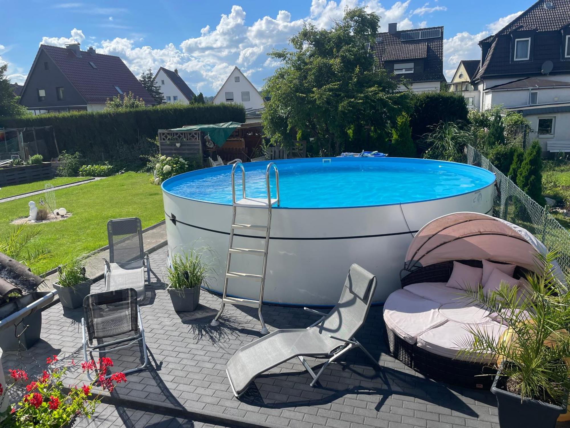 Kleine Gemuetliche Einliegerwohnung Mit Garten Und Pool 노드스템멘 외부 사진